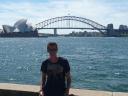 Ik met het Opera house en de Harbour bridge