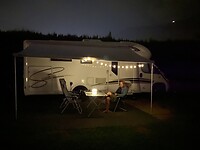 Camper at night