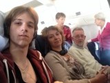 Alledrie aan boord van vlucht UA 877 naar Newark, New York Verenigde Staten