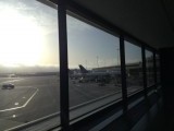 En aan de slurf op San Francisco Airport