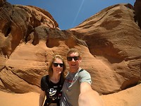 Helemaal enthousiast weer buiten bij Antelope Canyon