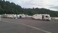 Nog nooit op zo'n grote camperplaats gestaan, plaats voor 250 campers bij de jachthaven in Oslo