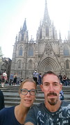 Selfie voor de kathedraal in Barcelona