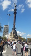 Het standbeeld van Columbus aan de haven in Barcelona
