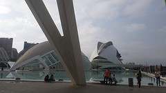 Schitterende gebouwen van Calatrava in de rivierbedding