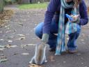 Morgan voert een squirrel