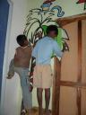 working on the wallpainting