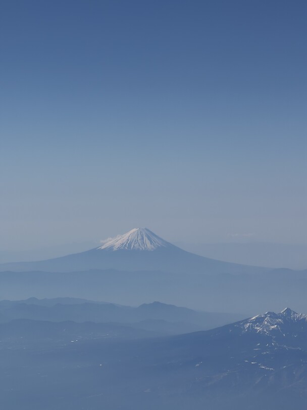 Mount Fuji als blauw aquarel (no filter)