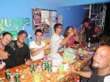 Met alle hippies in het hostel