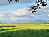 Uitzicht camping in de Jura