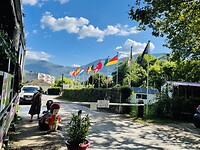Uitzicht camping bij ingang Grenoble