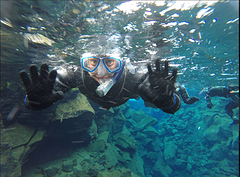 snorkeling at silfra crack