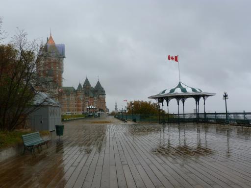 Quebec city in de wind en de regen