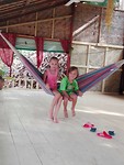 Chillen bij het hotel, Nong Khiaw
