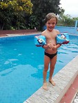 Waterpret bij het hotel, Vang Vieng Bungalows