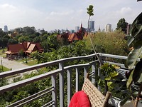 Zicht vanaf ons terras, Scodo hotel Phnom Penh