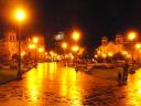 Plaza de Armas in Cusco, by night.