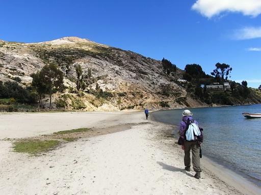 De eerste stapjes op Isla Del Sol.