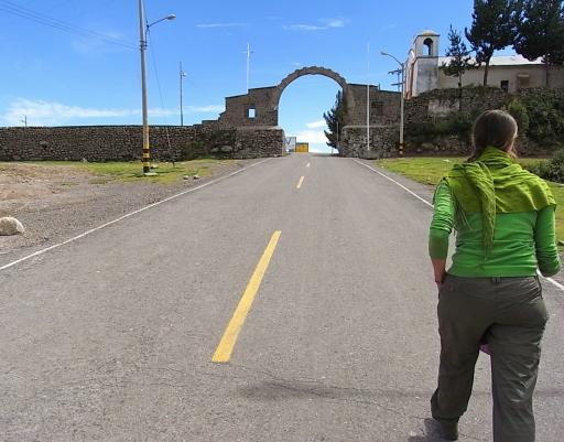 Fat ass Evie crossing the Bolivian border.
