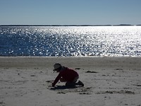 Lina in het zand