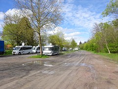 De camperplaats in Aschaffenburg, het had vannacht behoorlijk geregend!