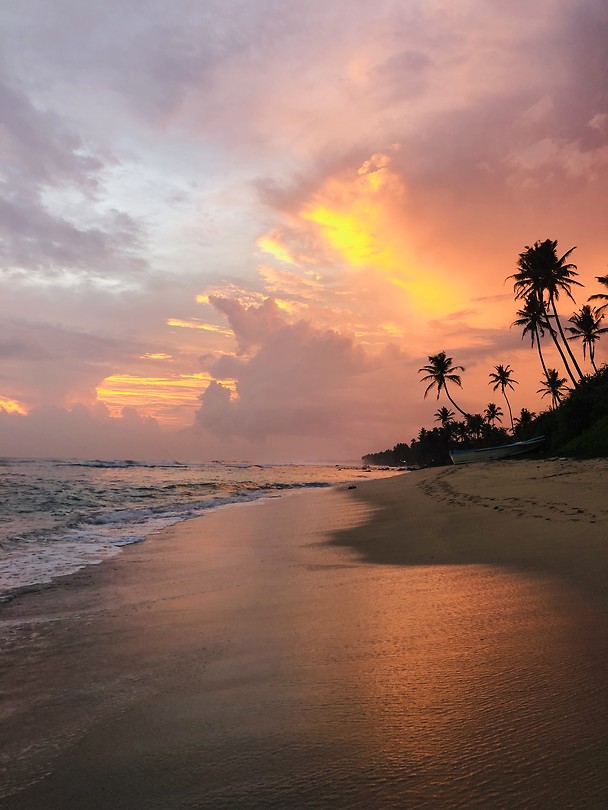 Sunset Polhena beach