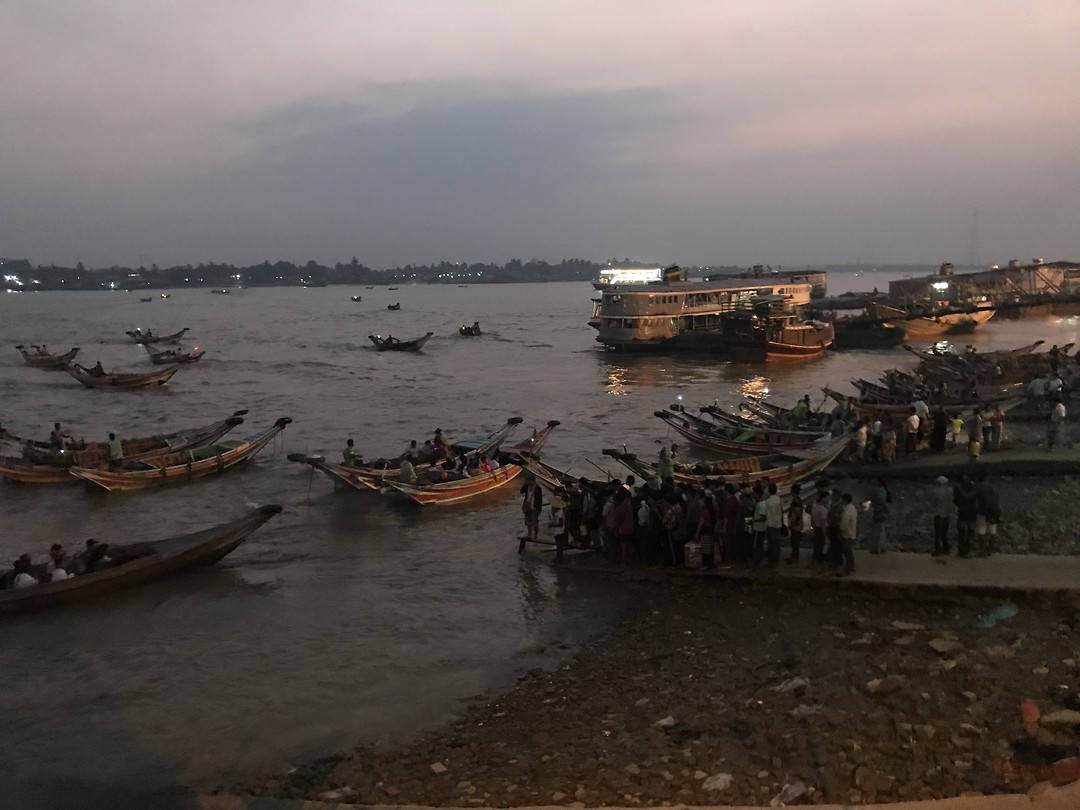 Yangon River by night