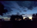 En ons uitzicht vanaf balkon bij zonsondergang....