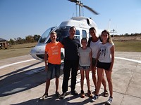 Heli vlucht boven Vic falls