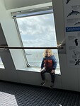 Sarah op de boot
