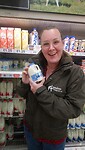 Robin blij in de Tesco