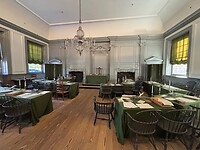 De kamer waar de Founding Fathers de verklaring ondertekenden