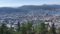 Uitzicht vanaf de berg Fløyen in Bergen