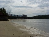 the black and white beach