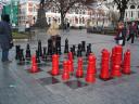 Schaakspel op het plein