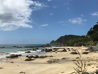 zandstrand op Catlins route