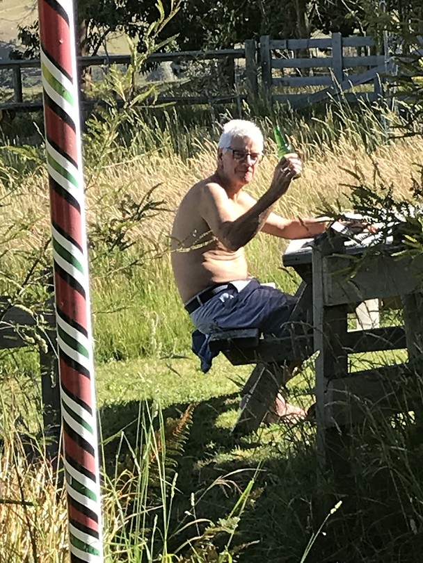 Aan de blog werken in de tuin