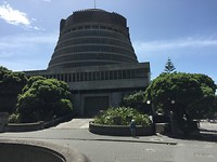 Parlementsgebouw de Beehive in Wellington gebouwd in 1979