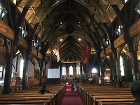 Old  St. Paul Cathedral, volledig in hout gebouwd.