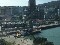De kade vanaf het dak van het Te Papa museum
