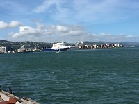 De veerboot van Wellington naar Picton (noord naar zuid)