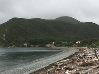 Strand op Kapiti waar de boot aankomt