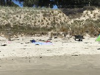 ons plekje op het strand