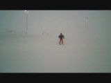 een mistige dag op de piste