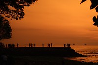 prachtige sunset met silhouetten