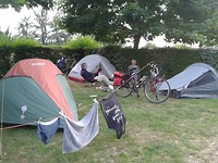 kampement op onze rustdag 10 km voor Poitiers
