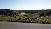 We fietsen boven op de bergtoppen, wel mooie uitzichten, maar......