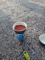 de start en einde van de spaghetti maaltijd.