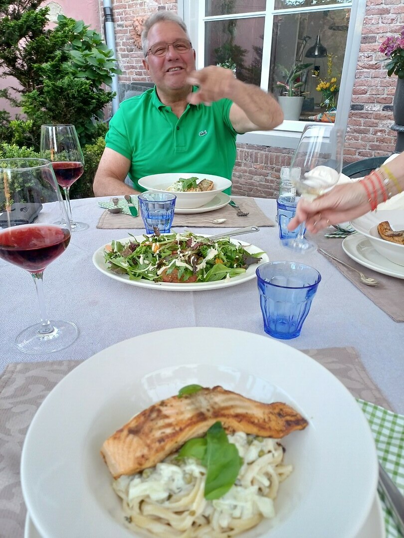 Pasta met zalm
