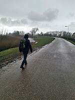 De alternatieve route over de dijk van de Waal